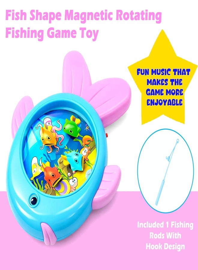 في جراسب لعبة صيد الأسماك المغناطيسية على شكل سمكة من VGRASSP للأطفال، مع صنارة صيد و5 أسماك ملونة - هدية تعليمية داخلية وخارجية للأطفال الصغار مع أضواء وموسيقى - اللون حسب المتوفر - Image 5